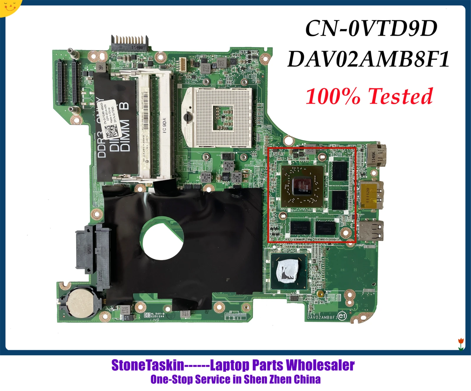 StoneTaskin CN-0VTD9D For DELL INSPIRON 14R N4120 Laptop Motherboard DAV02AMB8F1 REV:F 1G VIDEO CARD  100% Tested | Компьютеры и офис