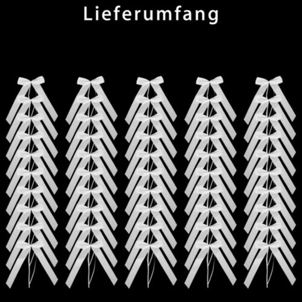50 шт. свадебное оформление автомобиля бант вечерние декоративный бант белый молочный белый Свадебная вечеринка DIY бант из полиэстера украшения
