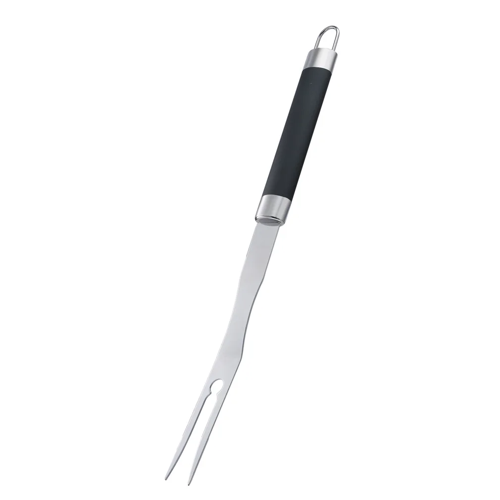 3 шт кухонные инструменты из нержавеющей стали+ резиновая нескользящая ручка многофункциональная лопатка для барбекю+ вилка для барбекю+ зажим для барбекю легко носить с собой