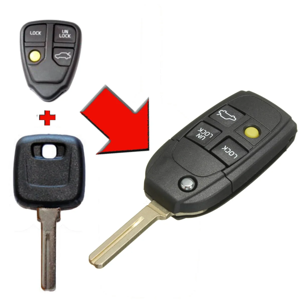 

Car Remote Key Shell Case Modified key 2 3 4 Buttons For Volvo XC70 XC90 V40 V50 V70 V90 C30 C70 S40 S60 S70 S80