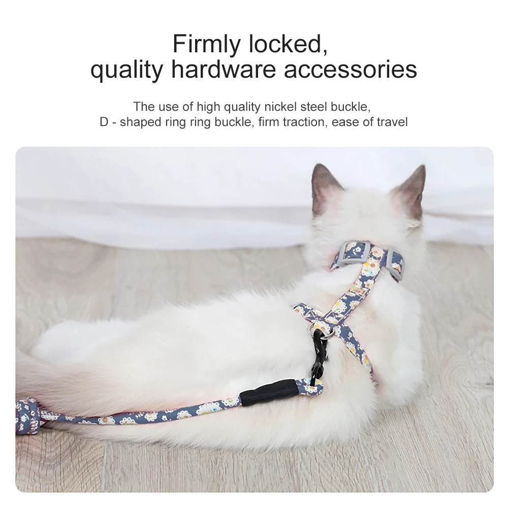 Cat Collar Harness Adjustable Leash Pet accessories Outdoor Walking For Small Medium Cat Japanese style Cat Rabbit Harness Belt Cat Collar Harness Adjustable Leash Pet accessories Outdoor Walking For Small Medium Cat Japanese style Cat Rabbit Harness Belt
