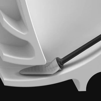 

Silicone Toilet Brush With Toilet Brush Holder Cleaning Brush Set Flat Head Flexible Soft Bristles Brush Toilet Brush 1Set