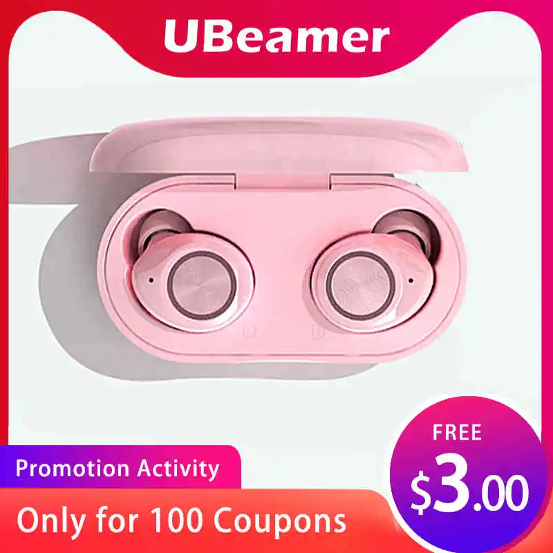 Беспроводные стереонаушники Ubeamer TWS с микрофоном бинауральные наушники чехлом