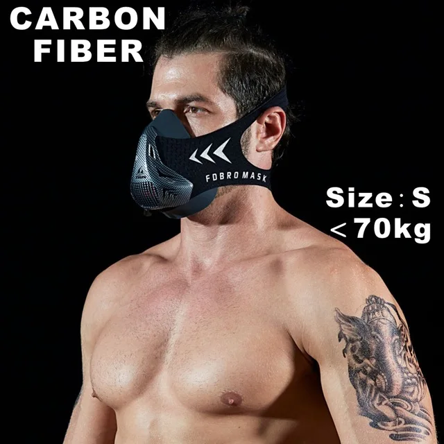 Carbon Fiber S FDBRO фитнес-Тренировка бег сопротивление кардио подъемная Спортивная маска 2,0 маска для выносливости для фитнес-тренировок Спортивная маска 3,0 - Цвет: Carbon Fiber S