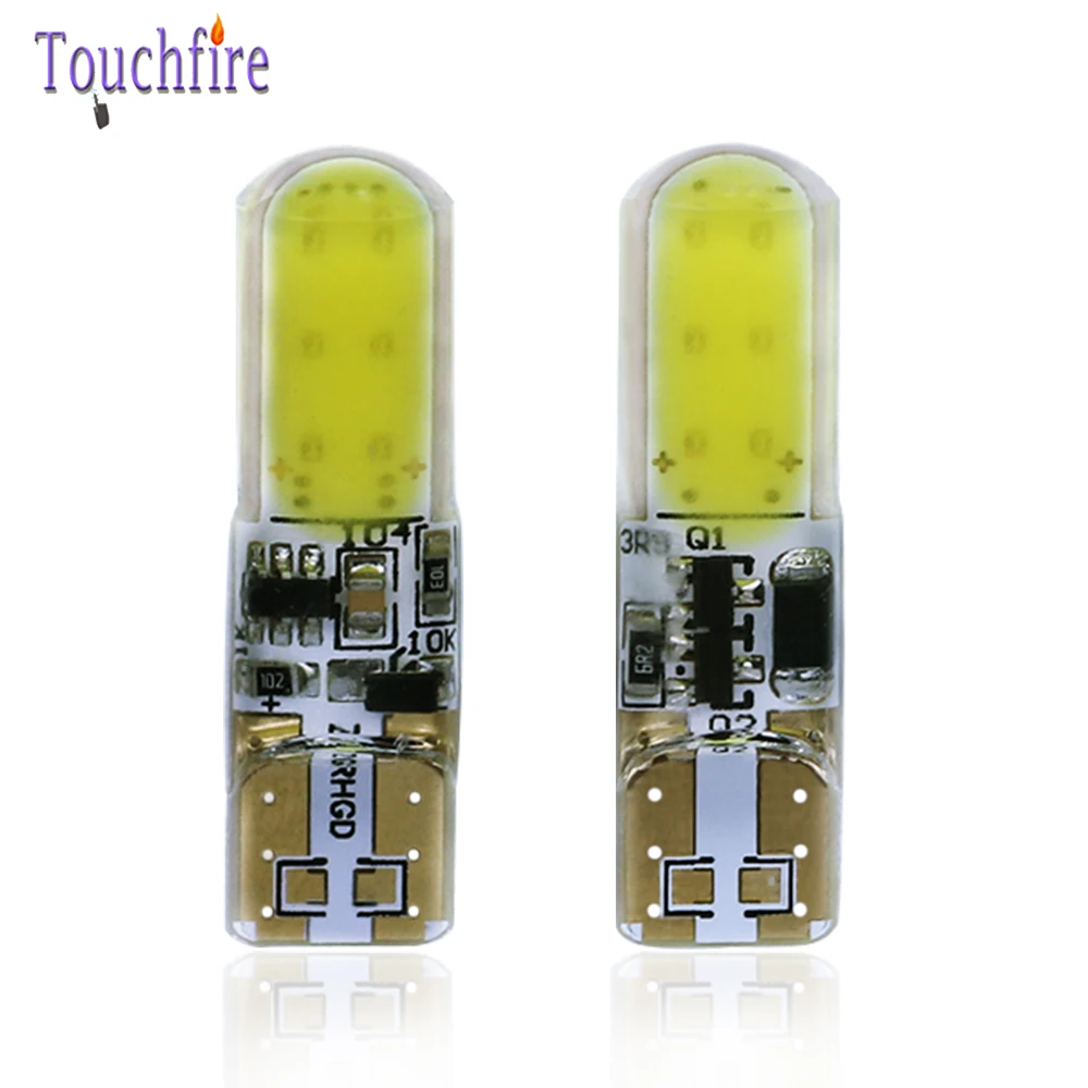 100 шт. T10 12LED W5W 168 194 автомобильные лампы COB светодиодный стробоскоп силикагель Авто Подсветка салона лампа для чтения номерного знака светильник 12В оптом