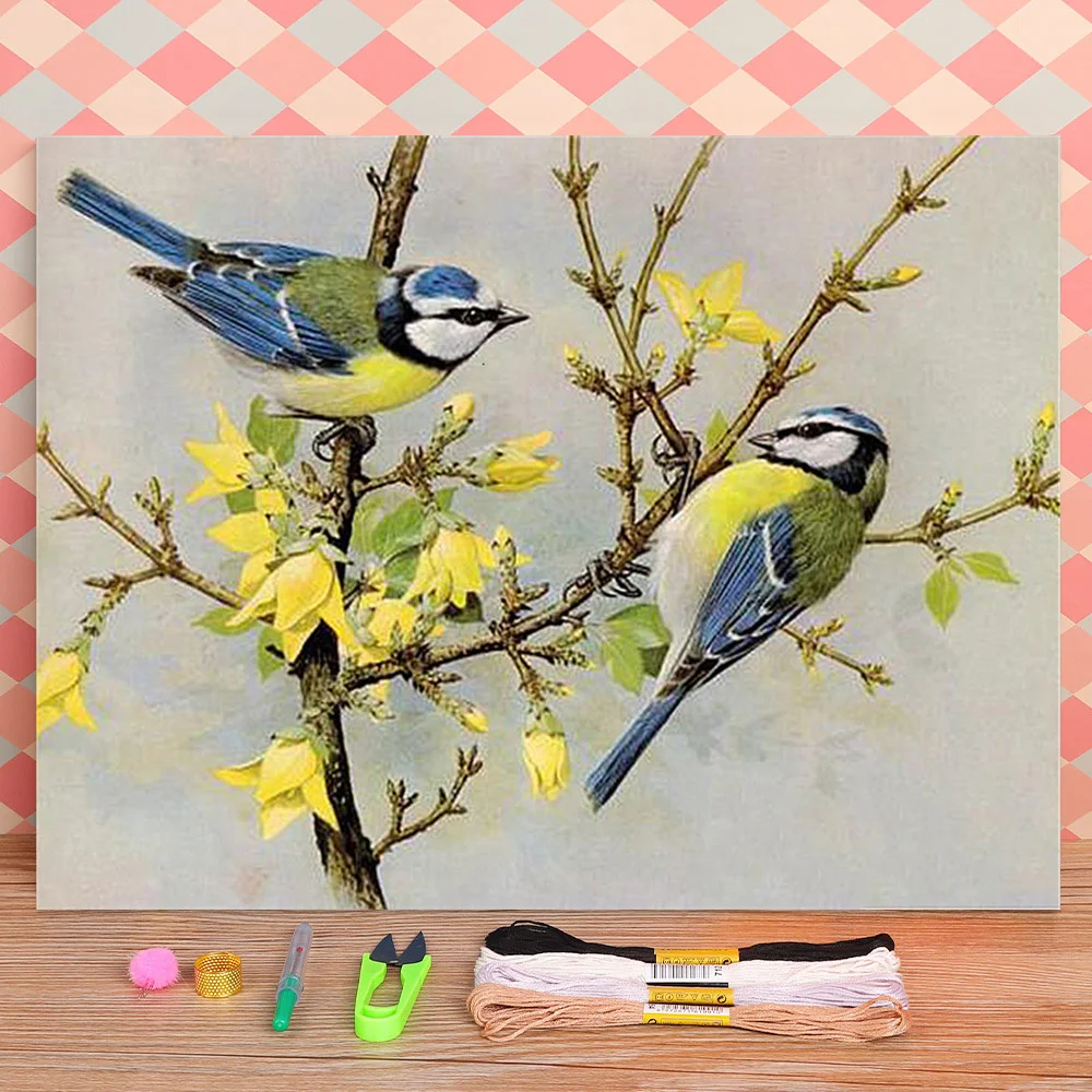 

Animal Bird Pre-Printed 11CT Cross Stitch Patterns DIY Embroidery DMC Threads Craft Knitting Sewing Handiwork Room Design