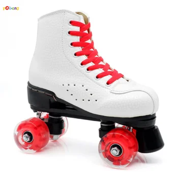 

YOBANG 2020 patines fashing wheel new roller skate shoes 4 wheels double line for women factory sale