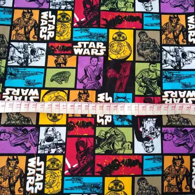 50X110cm Star Wars Print Cotton Fabric for Baby Boy Clothes Cushion Cover Patchwork DIY-BK564
