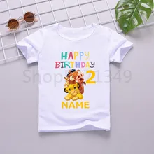 Детская футболка с принтом «Король Лев», «День рождения», «номер 1-10» Милая Simba футболка для мальчиков и девочек детская одежда