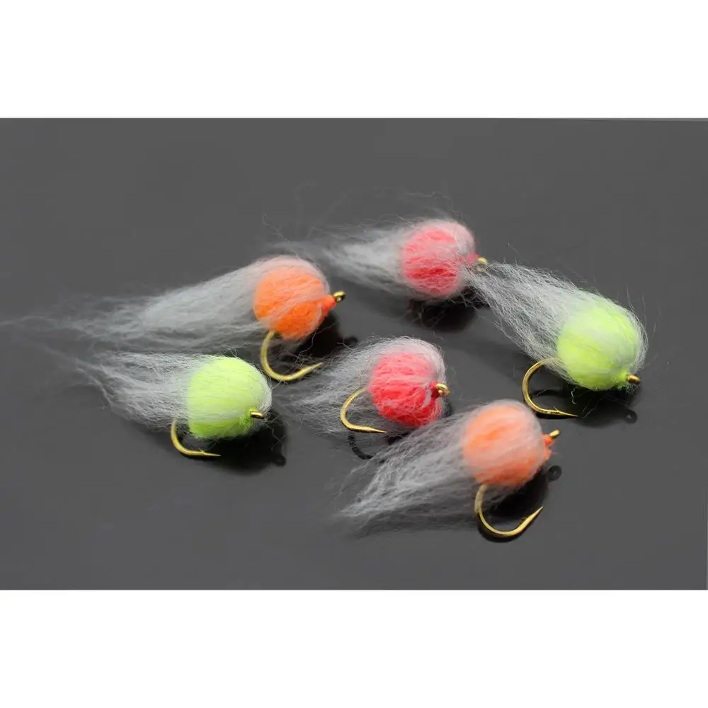 Mixed Egg Glo Bug Flies for Trout Fly Fishing Grey Fly Box Sizes 10 12 14 