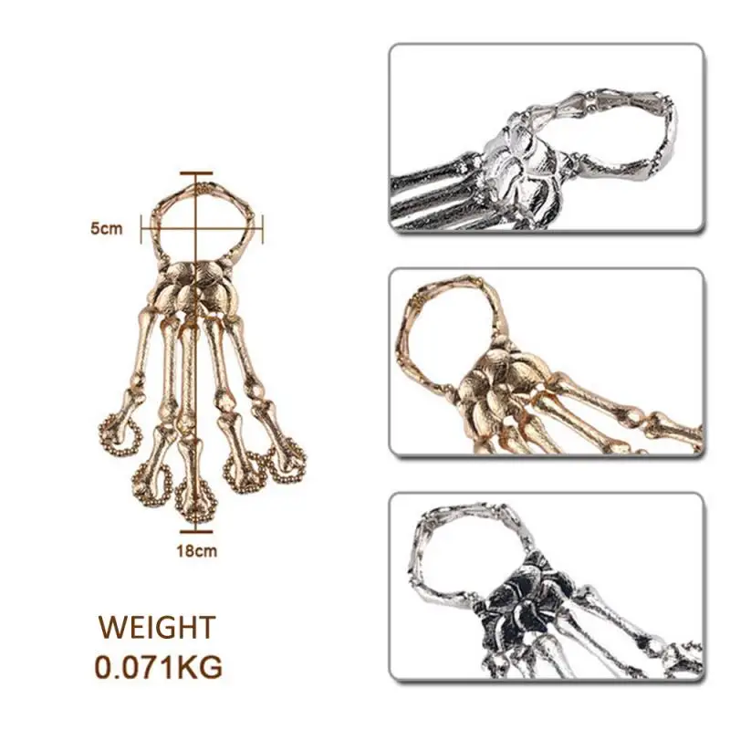 Готический панк ювелирные изделия на палец браслет со скелетом модный