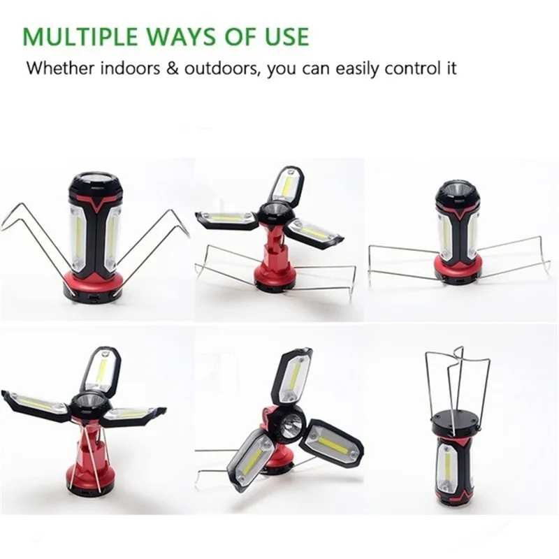 Billige COB Tragbare Laterne Zelt Lampe USB Aufladbare Ultra Helle Led Leichte Camping Laternen Licht Für Arbeits Wandern Camping