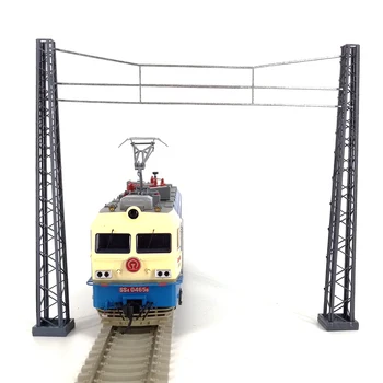 

1:87 HO Scale Train Railway Scene Decoration Assembly Brackets Model with Crossing Net Wire Model for Sand Table