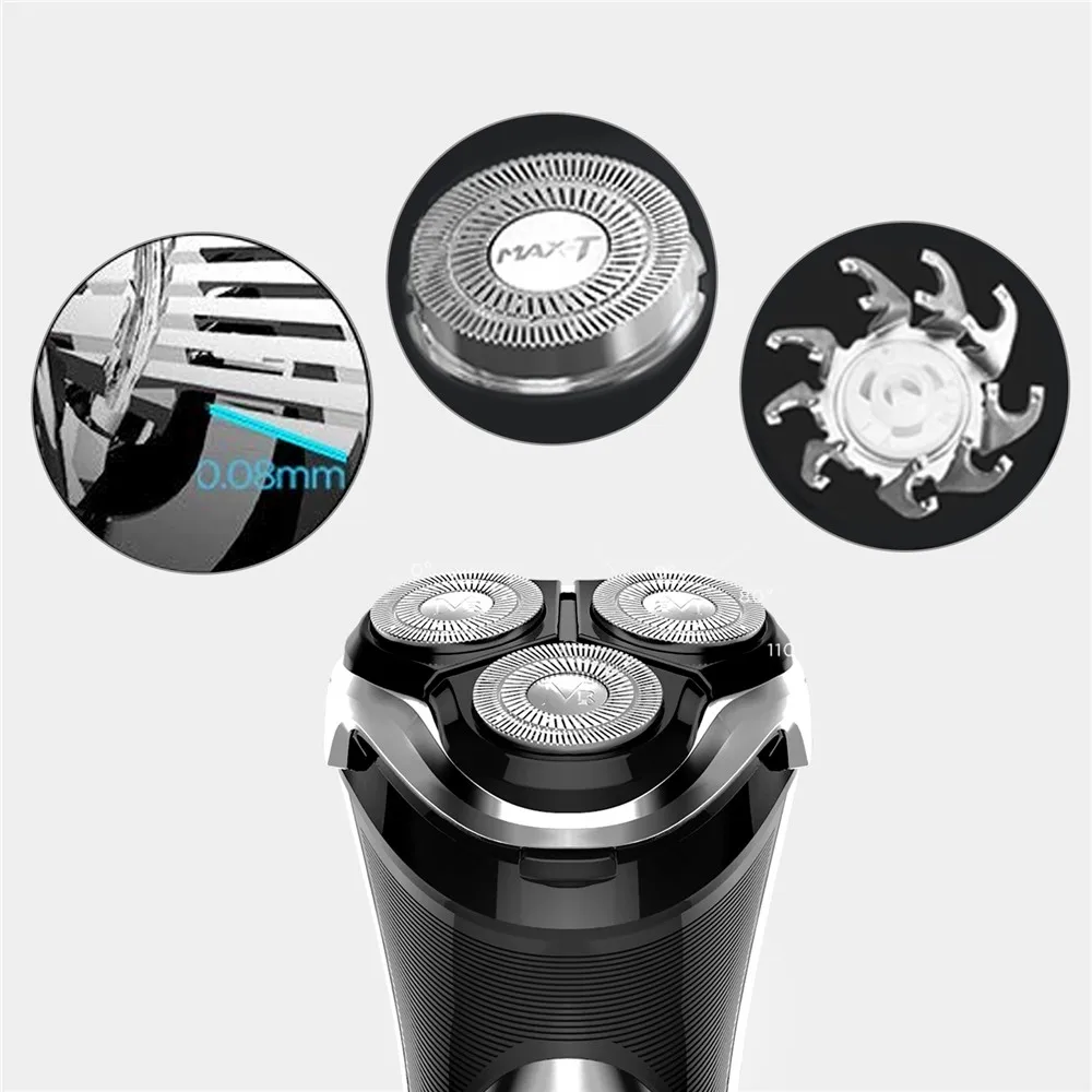 MAX-T RMS8101 электробритва уход за лицом моющийся USB кабель перезаряжаемый тройное лезвие 3D бритвы Электрический станок для бритья бороды