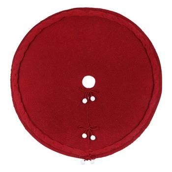 

Hot Sale 48inch Large Knitted Xmas Tree Mats Christmas Tree Skirts for Party Home Decoration