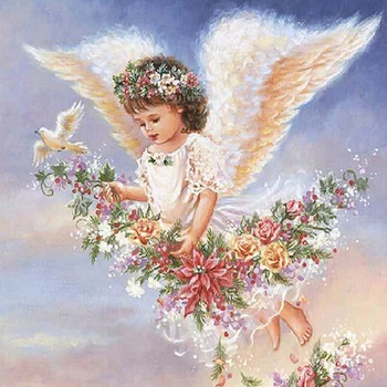 

5D DIY Diamond Painting "Angel girl" Full Drill Resin Diamond Embroidery Cross Stitch Home Decor