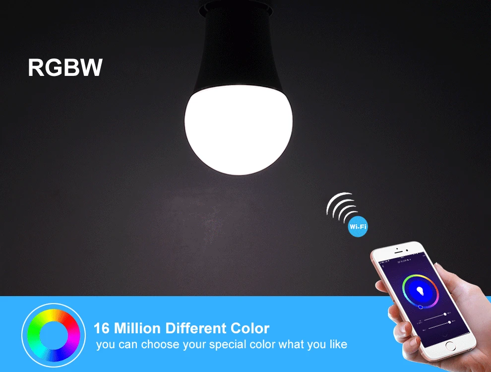 Беспроводной wifi-патрон, умный свет лампы RGB E27 E14 GU10 приложение управления лампочки с регулируемой яркостью wifi RGB светодиодные полосы набор работает с Amazon Alexa Google