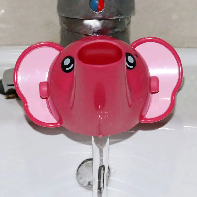 Pink elephant Прекрасный мультфильм смеситель в форме животных удлинитель для детей Ручная стирка ванная комната - Цвет: Pink elephant