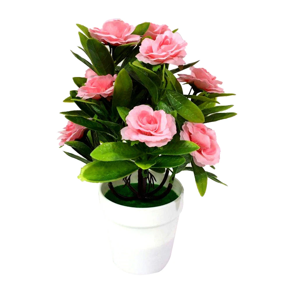 1 шт. Искусственный цветок розы растение в горшках бонсай Гостиная Офис сад Декор