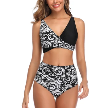 

Sexy High Waist Bikini Swimwear Women Swimsuit 2020 Push Up Monokini Brazilian Biquini Plus Size Bathing Suit Female Beach Wear