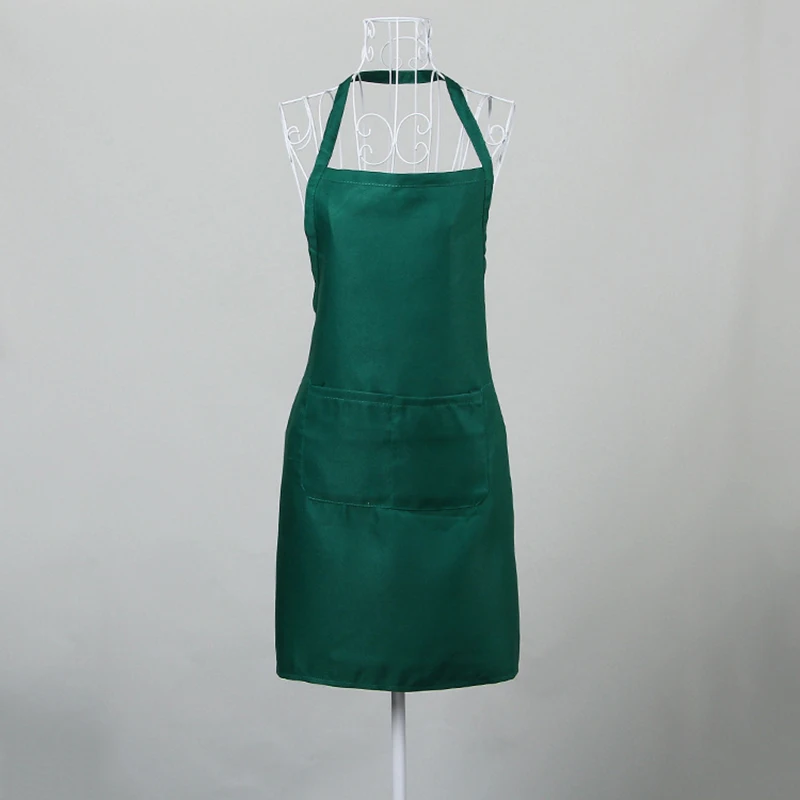 Plain Unisex Cooking Catering Work Apron Tabard With Twin Double Pocket Hot Sale