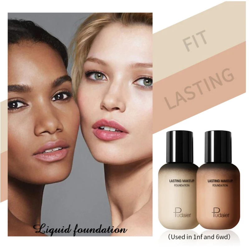

40 colors Matte liquid dark Foundation Cream for Face Professional Concealing Make up Tonal Base coverage long-lasting Pudaier