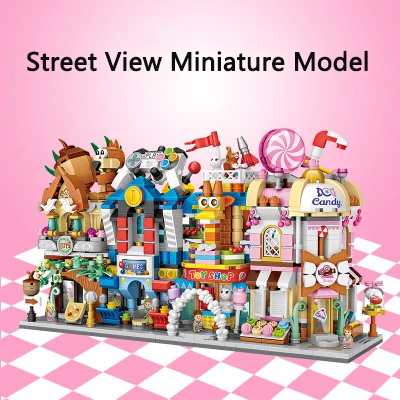 Legoing City Buildings Commercial Street House Model Compatible Legoings Mini Street View Series Building Blocks Children's Toys