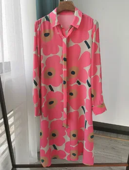 

Women Dress Sun Flower Silk Dress