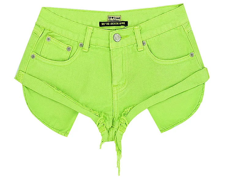 Sexy Casual Summer Green Long Pockets Jeans Shorts Women Fashion Low Waist Tassel Ripped Denim Shorts New Solid Color Hot Short (29)