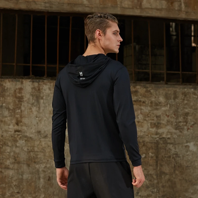 Running Jacket Gym Men Sports Coat Fitness Long Sleeve Hooded Tight Hoodies Zipper Slim Hiking Sweatshirts Male Training Jackets