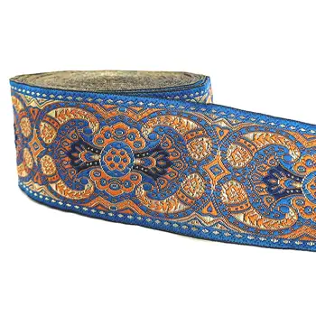 

ZERZEEMOOY 2" 5cm DIY Handmade Sewing Lace Material Headwear Accessories National Style Embroidery Flower Woven Jacquard Ribbon