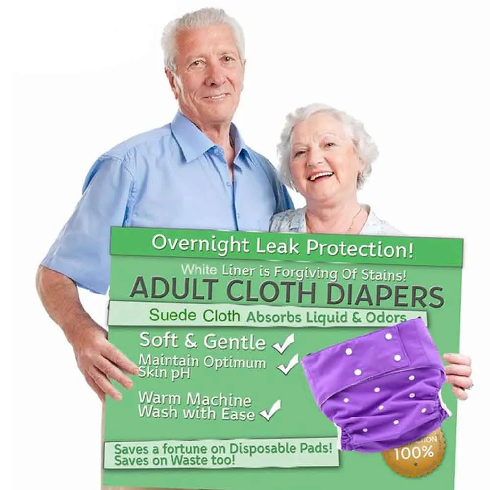 

Reusable Adult Diaper for Old People and Disabled Super Large size Adjustable TPU Coat Waterproof Incontinence Pants undewear