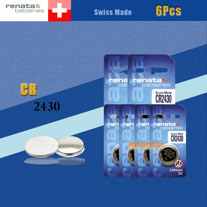 6 X renata литиевая батарея CR2430 3В % 100 оригинальный бренд 2430 батарея|lithium battery cr2430|battery