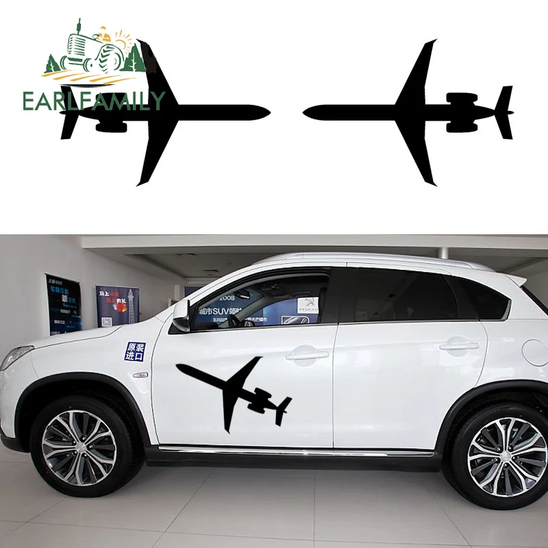 

EARLFAMILY 2x классический супер большой самолет летающее облако художественная свобода и гибкость Автомобильная наклейка RV дверь виниловая наклейка