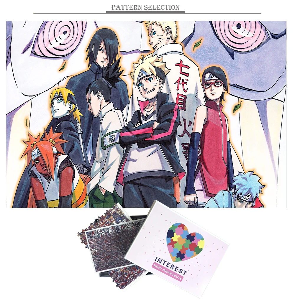 MOMEMO BORUTO деревянные головоломки 1000 штук мультфильм аниме головоломки Наруто следующие поколения головоломки игры взрослые Сборка игрушки