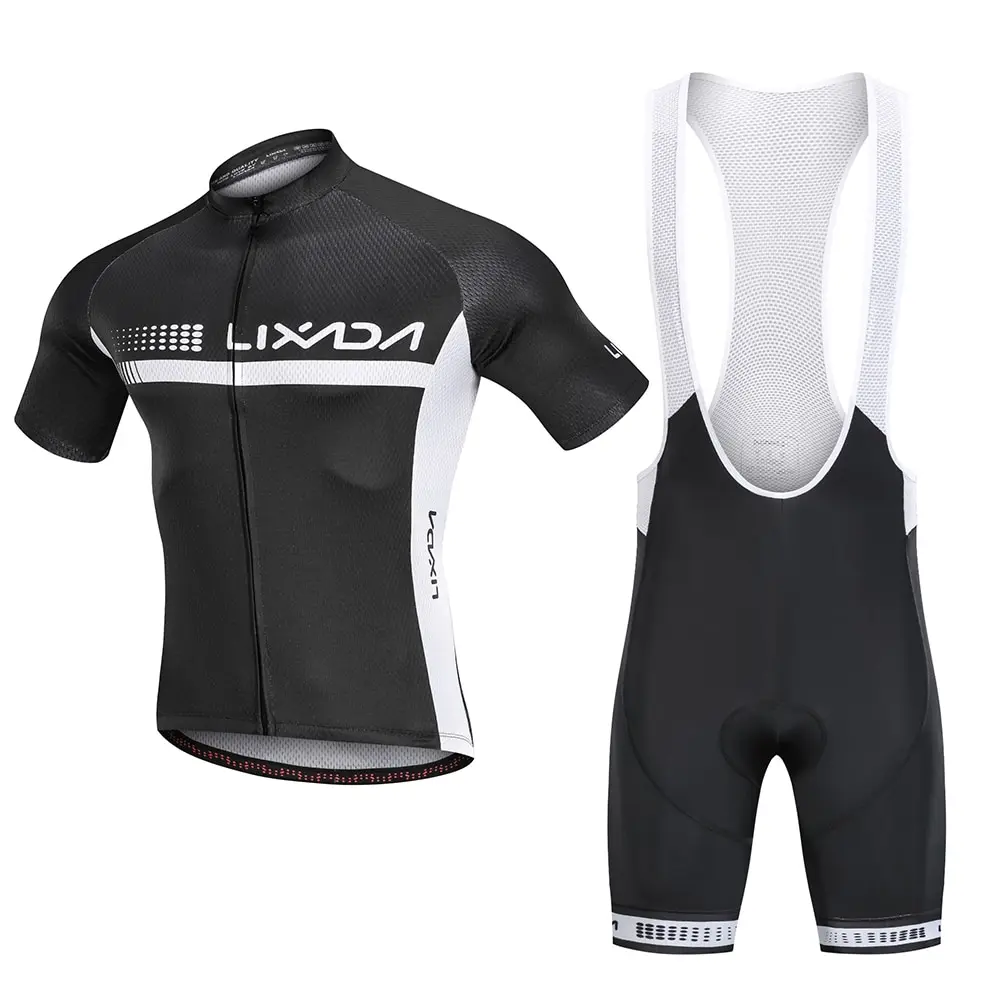 Lixada, дышащий, MTB, для езды на велосипеде, велосипедный костюм, летний, для велоспорта, джерси, набор, короткий рукав, велосипедная рубашка и мягкий нагрудник, шорты