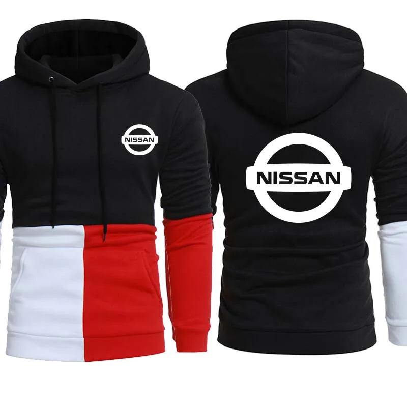 Свитшот мужской с логотипом NISSAN Модный пуловер из хлопка Повседневная Толстовка