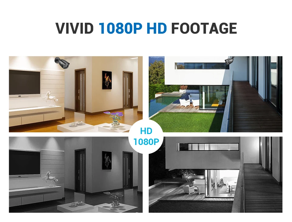 SANNCE 8CH DVR 1080P CCTV System Video Recorder 4/8 PCS 2MP Home Security Waterproof Night Vision Camera Surveillance Kits