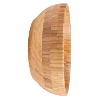 

Bamboo Bowl Simple Durable Adult Children Food Salad Storage Tableware Bowl for Home (Large Size)