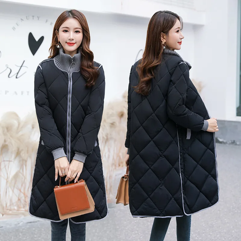 

2019 Russia Thick Autumn And Winter Slimming Straight-Cut Large Size Mid-length Cotton-padded Clothes Cotton Coat WOMEN'S Coat F