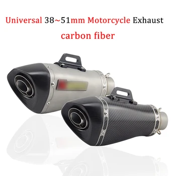 

Universal 38 ~ 51mm Motorcycle Exhaust For TRK502 Z800 R6 MT-09 CBR500 Modified Muffler With Removable DB Killer carbon fiber