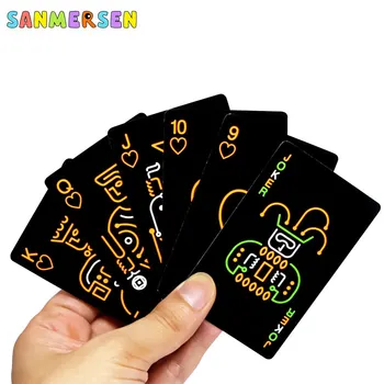 

Hot Black Luminous Fluorescent Poker Playing Card Glow In The Dark Bar Party KTV Luminous Collection Night Game Poker