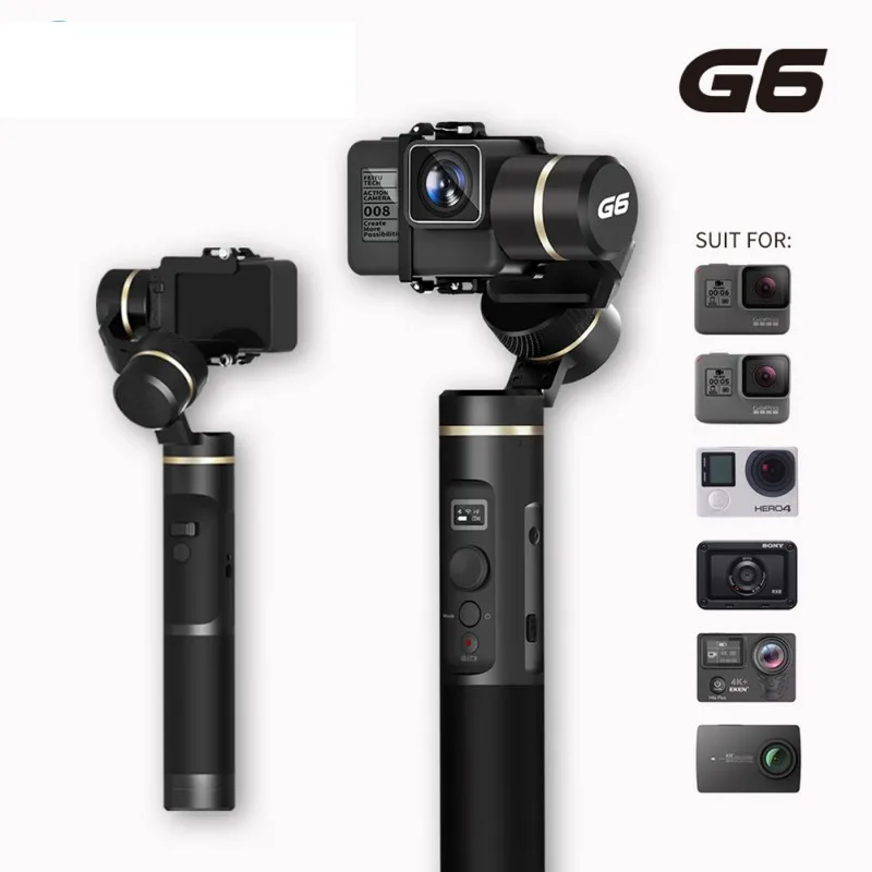 

G6 Handheld Gimbal Stabilizer Splashproof Wifi Bluetooth OLED Screen for Gopro Hero 7 6 5 Sony RX0