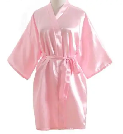 

Hot Women Short Silk Bridesmaid Bride Robe Sexy Satin Wedding Kimono Robes Sleepwear Nightgown Dress Woman Bathrobe Pajamas Pink