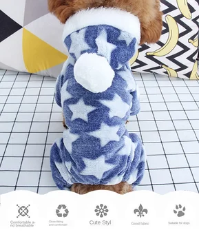 

Dog Winter Clothes Clothes for Doggies 100% Cotton Star Print Dogs Pets Clothing for French Bulldog Keep Warm Dog Clothes
