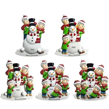 

2020 Quarantine Christmas Ornament Snowman Suvivor Family Personalized Diy Name Pendant Window Hanging Decoration Party Gift
