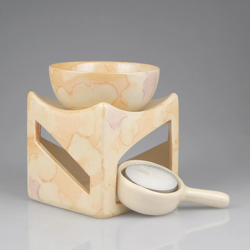 Orange with holder 1 шт. керамические эфирные масла лампы полые Звезды Луна узор Простой эфирное масло аромат свечи благовония горелки A - Цвет: Orange with holder