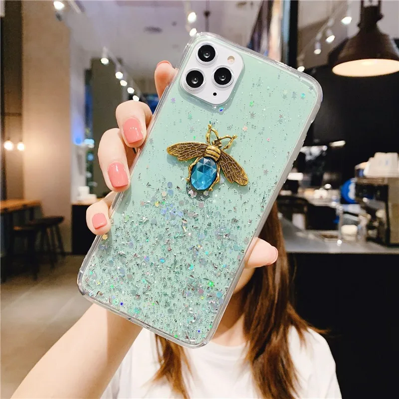 Роскошные 3D Diamond пчела блеск мягкий силиконовый чехол для телефона для Xiaomi Redmi GO гнойно 4X 5A 6 7 7A обратите внимание на возраст 4, 5, 6, 7, 8, Note4 note8 Pro крышка
