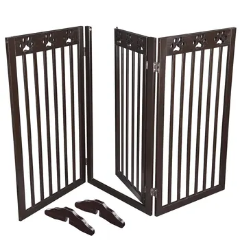 

Yescom 60"x36" 3 Panel Folding Pet Gate Wood Dog Fence Baby Safety Gate Playpen