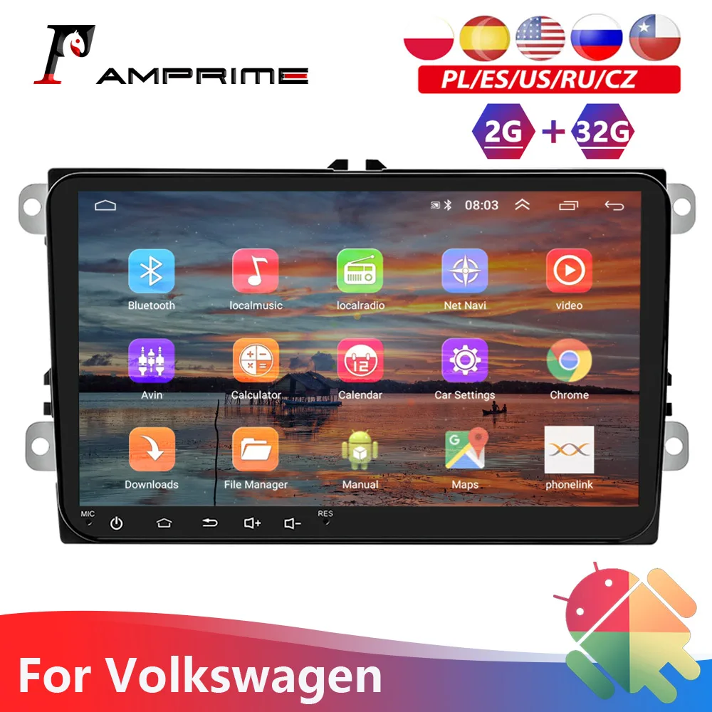 AMPrime-radio Multimedia con Bluetooth para coche, radio con reproductor, de 7 pulgadas pantalla táctil HD, estéreo, 2 din, FM/MP3/USB/AUX, compatible con control remoto